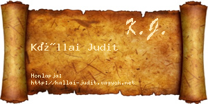 Kállai Judit névjegykártya